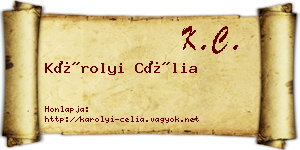 Károlyi Célia névjegykártya